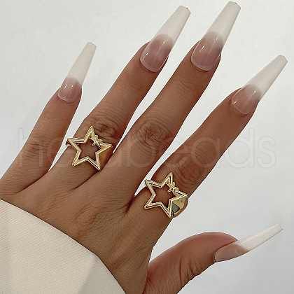 Star Alloy Adjustable Cuff Rings FS-WGD4FE5-02-1