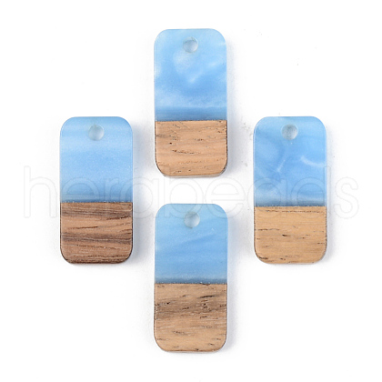 Opaque Resin & Walnut Wood Pendants RESI-S389-044A-C01-1