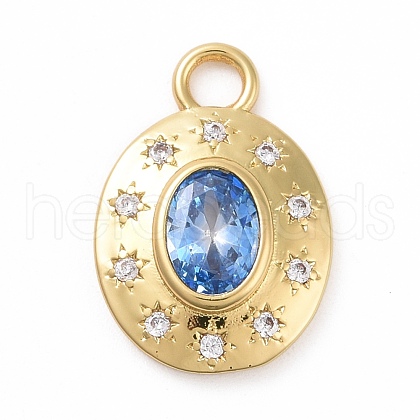 Eco-friendly Brass Micro Pave Cubic Zirconia Pendants KK-D079-23G-02-1