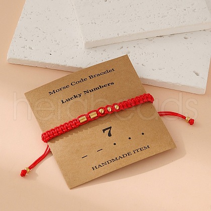 Morse Code Style Stainless Steel Braided String Bracelets for Woman Men PW-WGCCBF0-07-1
