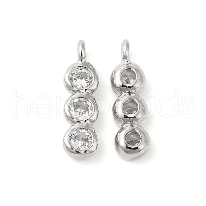 Brass Pave Clear Cubic Zirconia Charms KK-O144-32P-1
