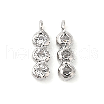 Brass Pave Clear Cubic Zirconia Charms KK-O144-32P-1