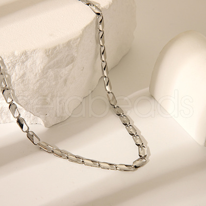 Stylish Stainless Steel Can Tab Chain Necklaces VU2400-2-1