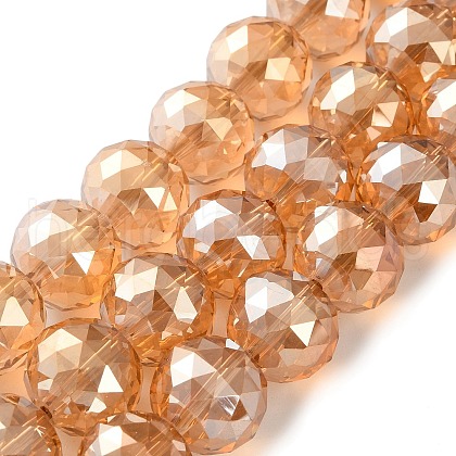 Transparent Electroplate Glass Beads Strands EGLA-N002-34G-F01-1