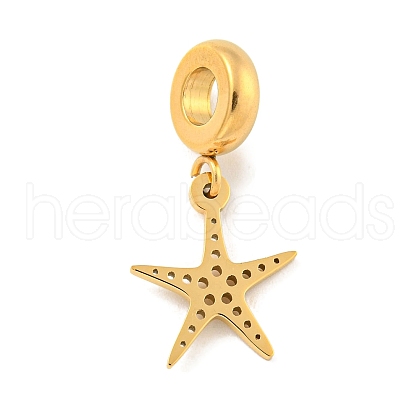 304 Stainless Steel European Dangle Charms STAS-U005-25G-1
