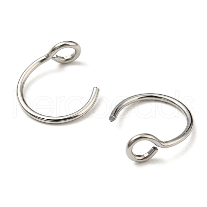 304 Stainless Steel Clip on Nose Ring Findings X-STAS-P326-02P-1