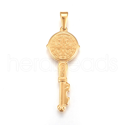 304 Stainless Steel Big Pendants STAS-L210-02G-1