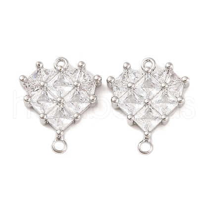 Brass Pave Clear Cubic Zirconia Connector Charms KK-S389-38P-1
