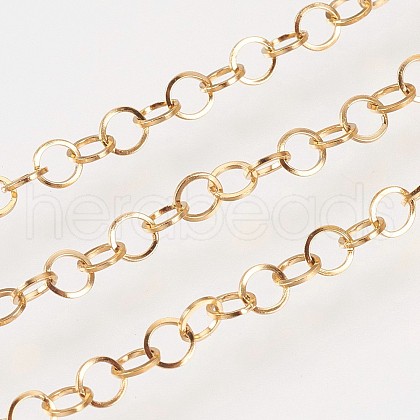 Ion Plating(IP) Handmade 304 Stainless Steel Rolo Chains STAS-P200-31G-1