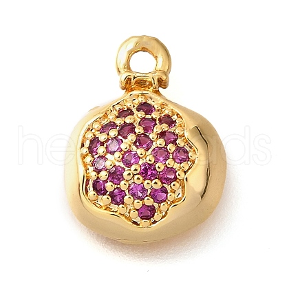 Brass Micro Pave Clear Cubic Zirconia Pendants KK-U065-05A-G-1