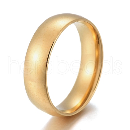 304 Stainless Steel Flat Plain Band Rings STAS-I160-A-G-1