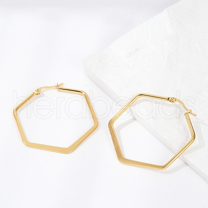201 Stainless Steel Angular Hoop Earrings X-EJEW-F205-13G-A-1