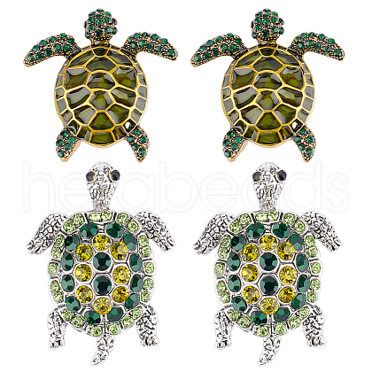 AHADERMAKER 4Pcs 2 Style Alloy Rhinestone Brooch JEWB-GA0001-24-1