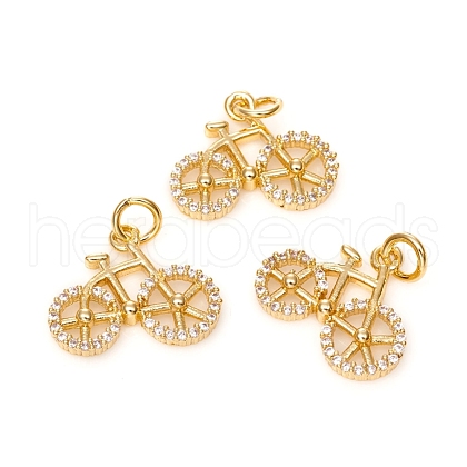 Brass Micro Pave Cubic Zirconia Pendants ZIRC-G167-02G-1