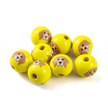 Wood European Beads WOOD-G021-01J-1