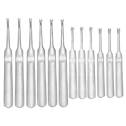 Unicraftale 6 Sets 2 Style Stainless Steel Leathercraft Stitching Groover TOOL-UN0001-33-1