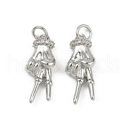 Brass Micro Pave Cubic Zirconia Pendants KK-C093-01A-P-1