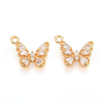 Brass Micro Pave Cubic Zirconia Charms KK-N262-112B-G-1