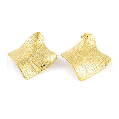 Ion Plating(IP) 304 Stainless Steel Stud Earrings for Women EJEW-A049-12G-1