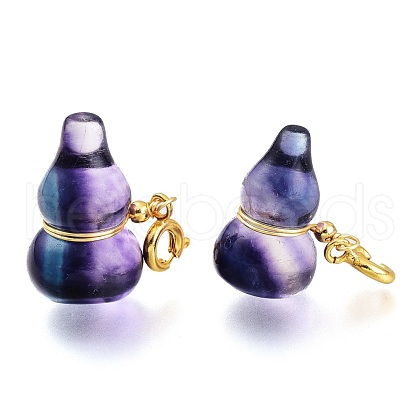 Carved Natural Fluorite Pendants X-G-J387-81-1