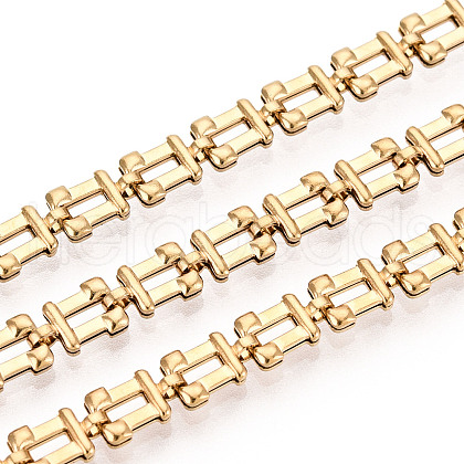 304 Stainless Steel Rectangle Link Chains STAS-T066-66G-1