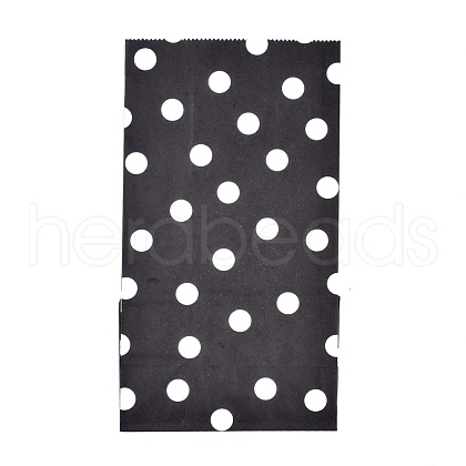 Polka Dot Pattern Eco-Friendly Kraft Paper Bags AJEW-M207-A02-11-1