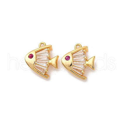 Brass Micro Pave Cubic Zirconia Pendants KK-K382-41G-1