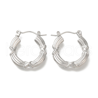 304 Stainless Steel Ring Hoop Earrings for Women EJEW-S227-72P-1