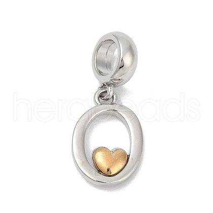 Brass European Dangle Charms KK-Z097-01O-GP-1