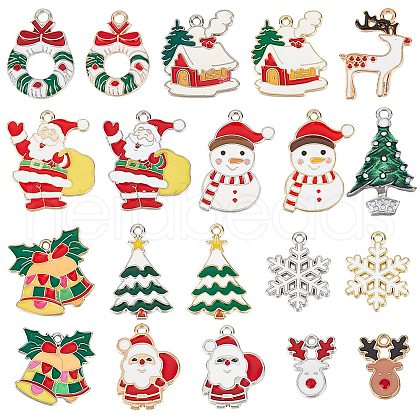 SUNNYCLUE 40Pcs 20 Style Alloy Enamel Pendants ENAM-SC0003-61-1
