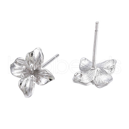 Brass Stud Earring Findings KK-N232-337B-01P-1
