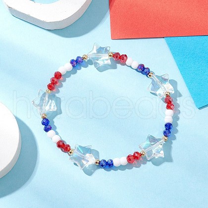 Glass Beads Stretch Bracelets for Women BJEW-TA00597-1