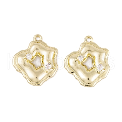 Brass Micro Pave Clear Cubic Zirconia Pendants KK-L212-09G-1