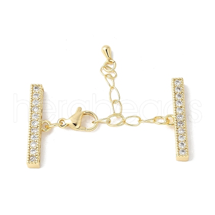 Brass Cubic Zirconia Chain Extender KK-F893-01G-1