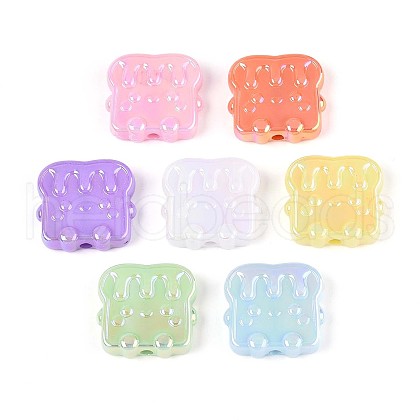 UV Plating Opaque Acrylic Beads OACR-T028-53-1