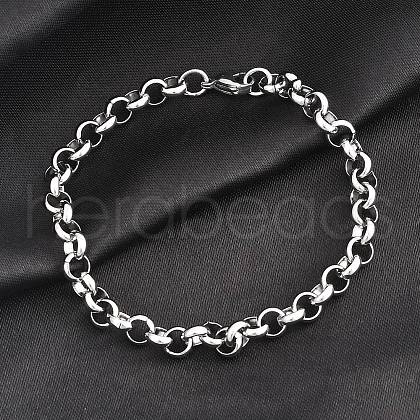 Tarnish Resistant 304 Stainless Steel Cable Chain Bracelets BJEW-I202-02B-1