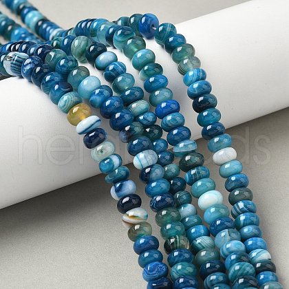 Natural Banded Agate Beads Strands G-F790-I01-01I-1