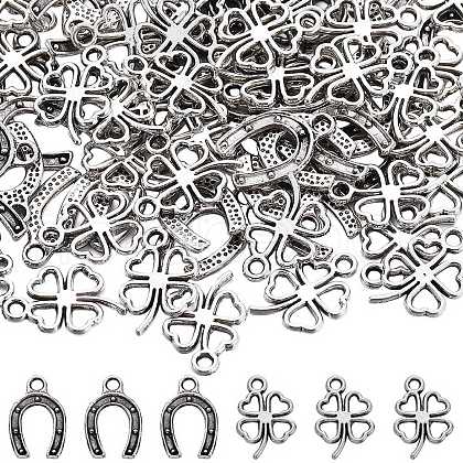 SUNNYCLUE 200Pcs 2 Styles Tibetan Style Alloy Pendants TIBEP-SC0002-97-1