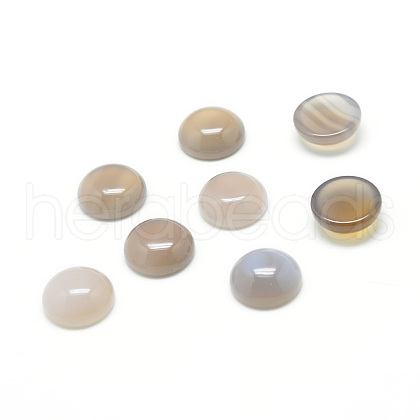 Natural Grey Agate Gemstone Cabochons G-T020-18mm-12-1