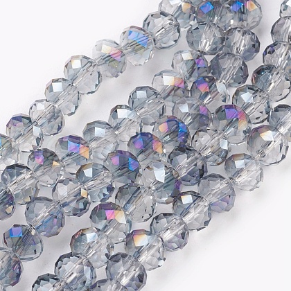 Electroplate Glass Beads Strands GLAA-K027-HR-B01-1