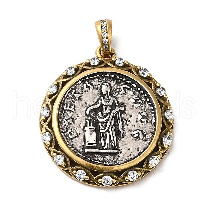 Brass with Cubic Zirconia Pendants KK-Z033-13AS-1