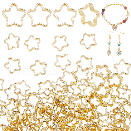   120Pcs Rack Plating Brass Bead Frames KK-PH0010-78G-1
