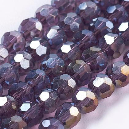 Electroplate Glass Beads Strands EGLA-D021-73-1