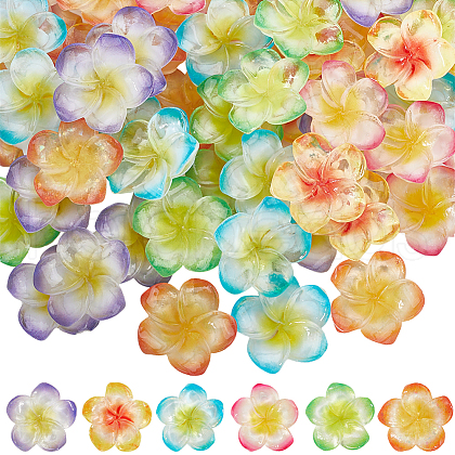 SUNNYCLUE 60Pcs 6 Colors Opaque Resin Decoden Cabochons RESI-SC0005-83A-1
