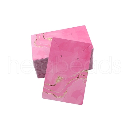 100Pcs Rectangle Gold Stamping Paper Necklace and Earring Display Cards PW-WG32565-01-1