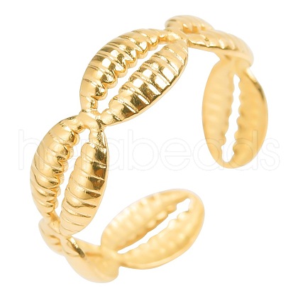 Vintage Stainless Steel Shell Couple Rings DS4620-2-1
