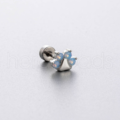 316L Surgical Stainless Steel Pave Light Sky Blue AB Color Cubic Zirconia Cartilage Earrings FS-WG97410-05-1