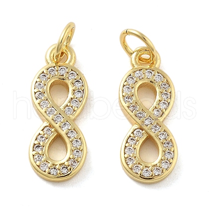 Brass Micro Pave Cubic Zirconia Pendants KK-C092-10G-1