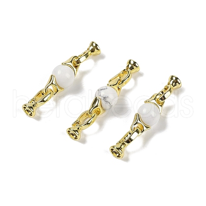 Natural Howlite with Brass Fold Over Clasps G-G141-03G-15-1