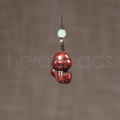 Zodiac Snake Sandalwood Pendant Decorations PW-WG0676D-02-1